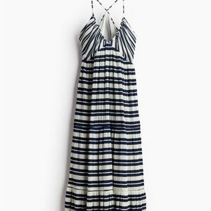 Striped Navy and White Maxi Dress